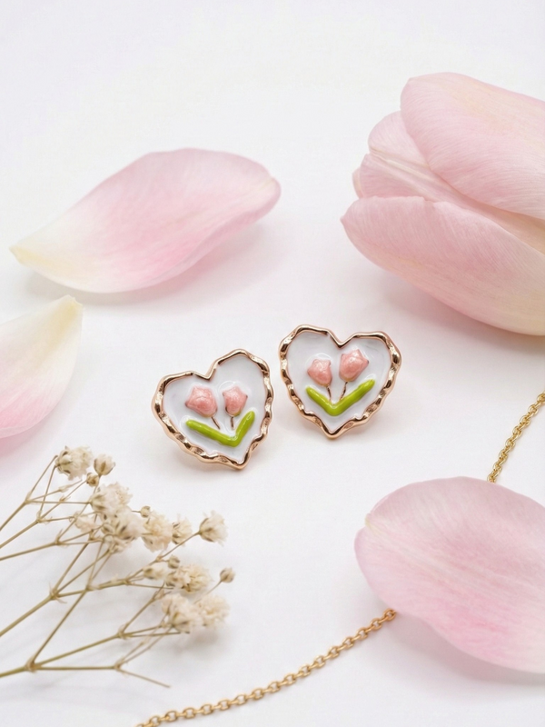 Bloomheart Enamel Studs | 925 Sterling Silver
