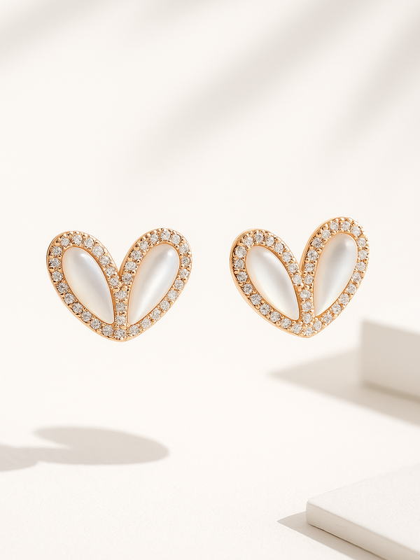 Lumina Heartlet Stud Earrings | 925 Sterling Silver