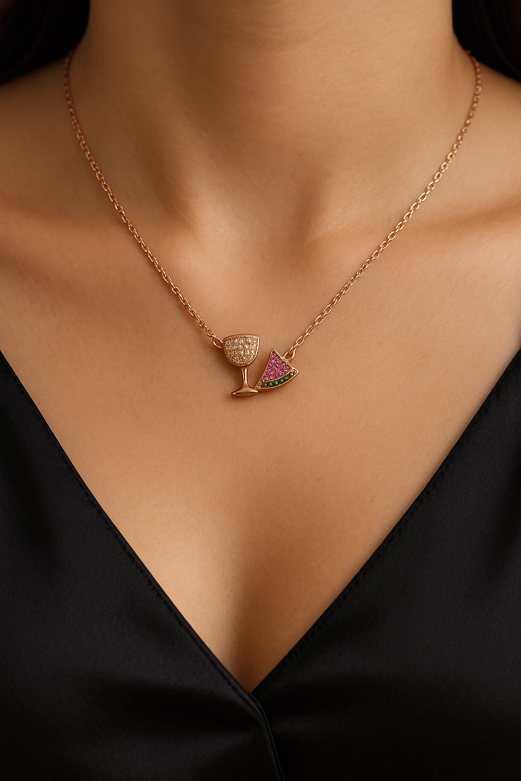 Vino & Melon Sterling Silver Necklace