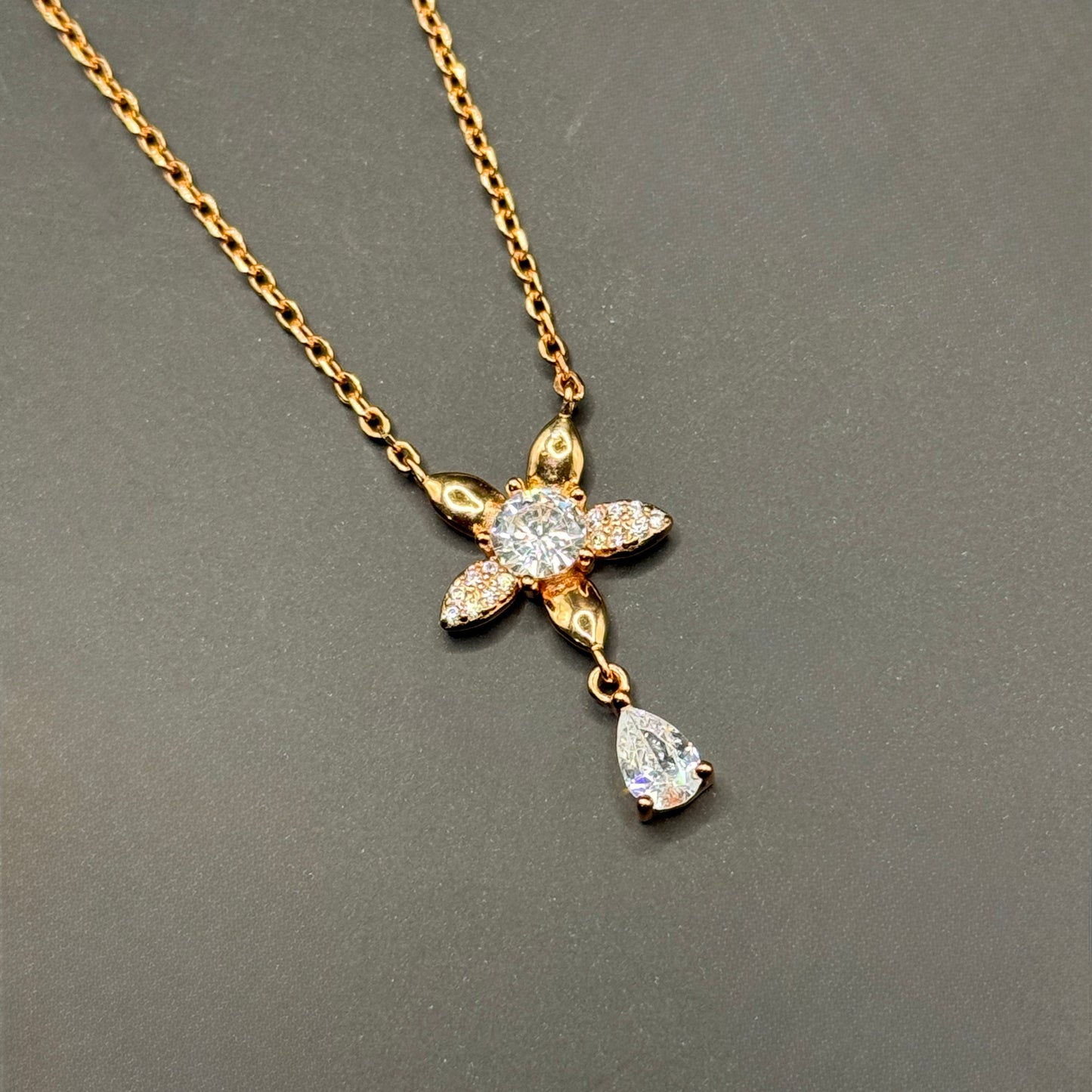 Floral Teardrop Necklace