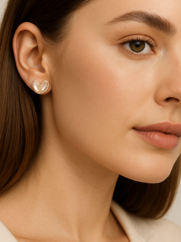 Lumina Heartlet Stud Earrings | 925 Sterling Silver