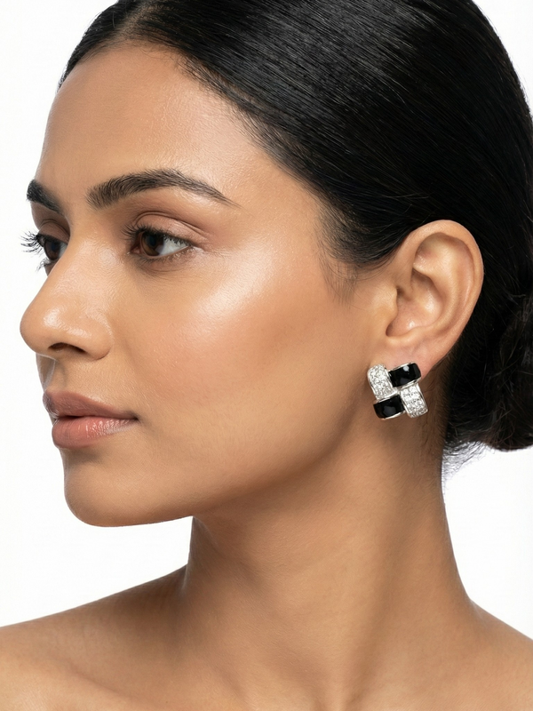 Ébène Weave Stud Earrings | 925 Sterling Silver