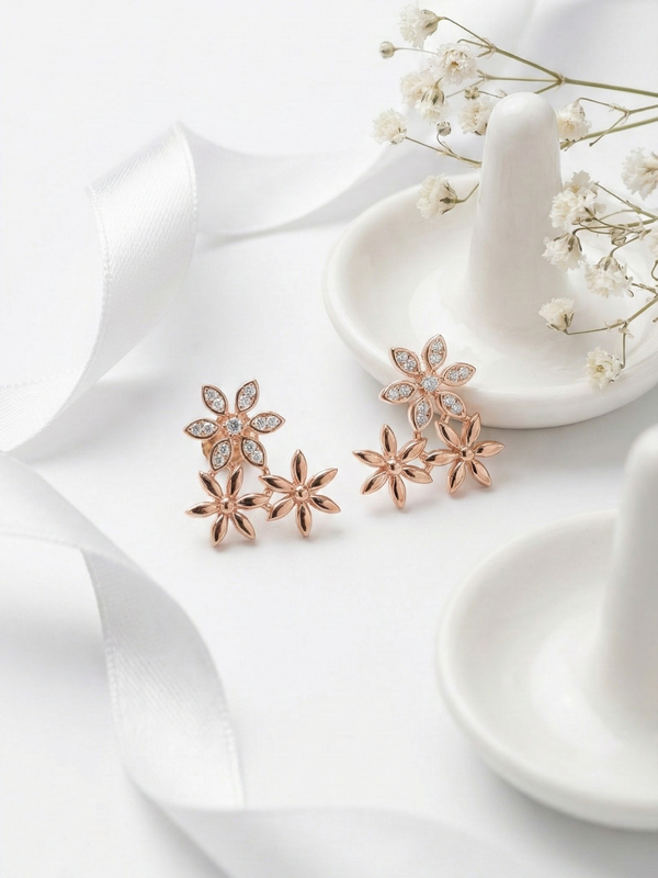Flora Cascade Stud Earrings | 925 Sterling Silver