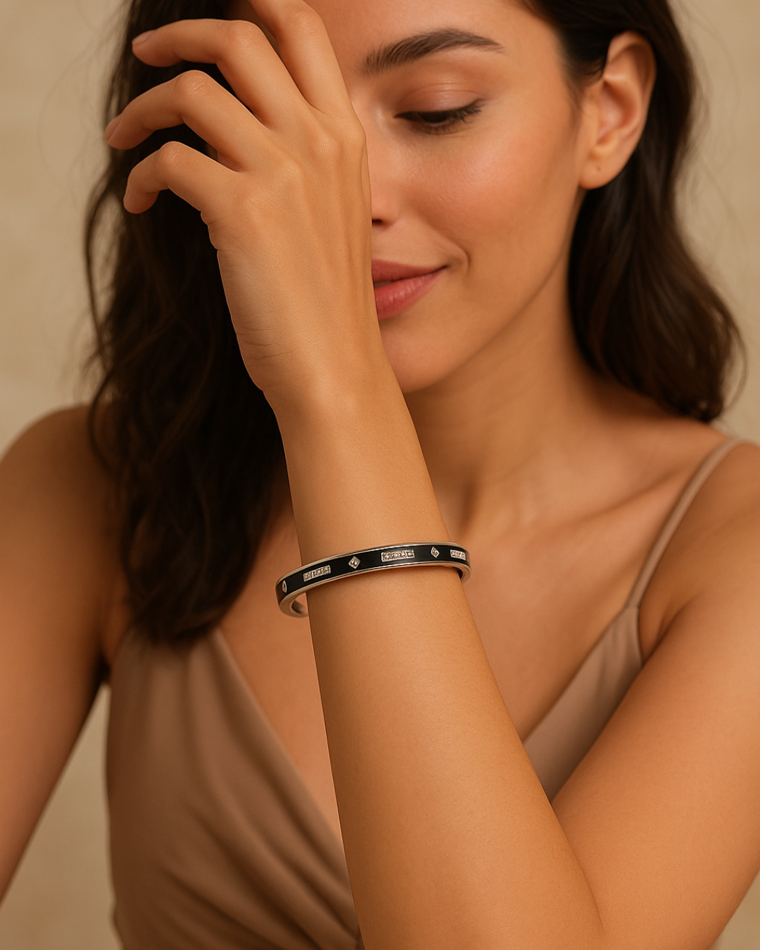 Midnight Spark Cuff Kada Sterling Silver