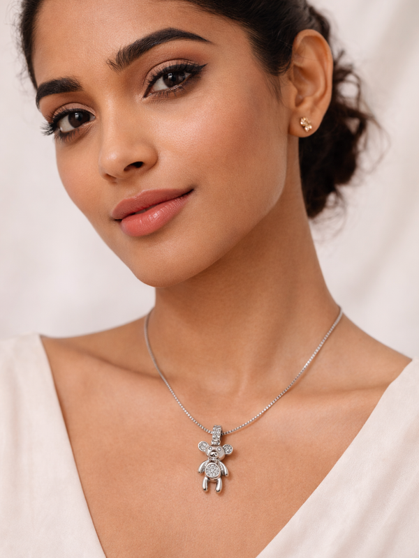 Cheri Teddy Necklace | 925 Sterling Silver