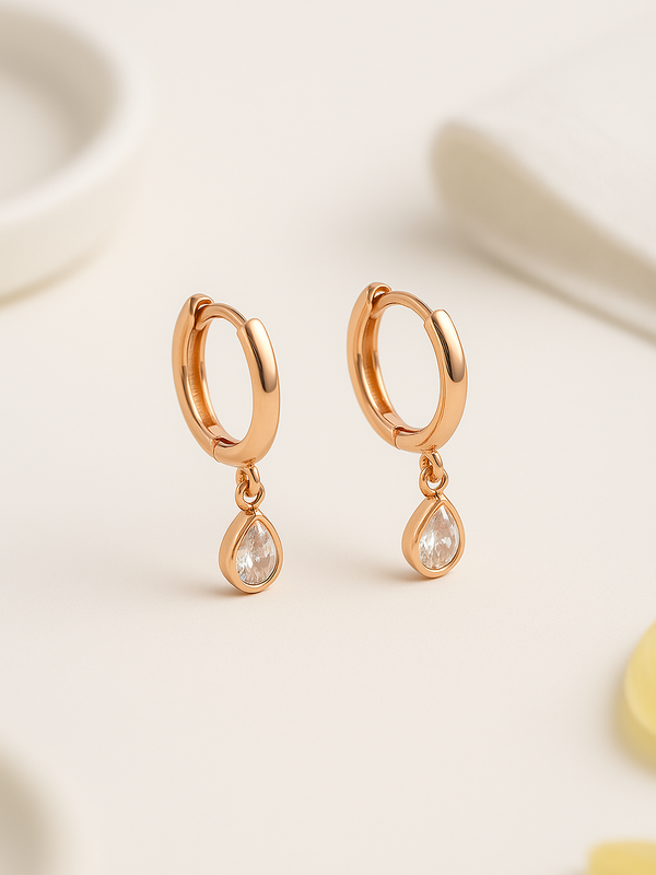 Lumiara Pear Huggies | 925 Sterling Silver