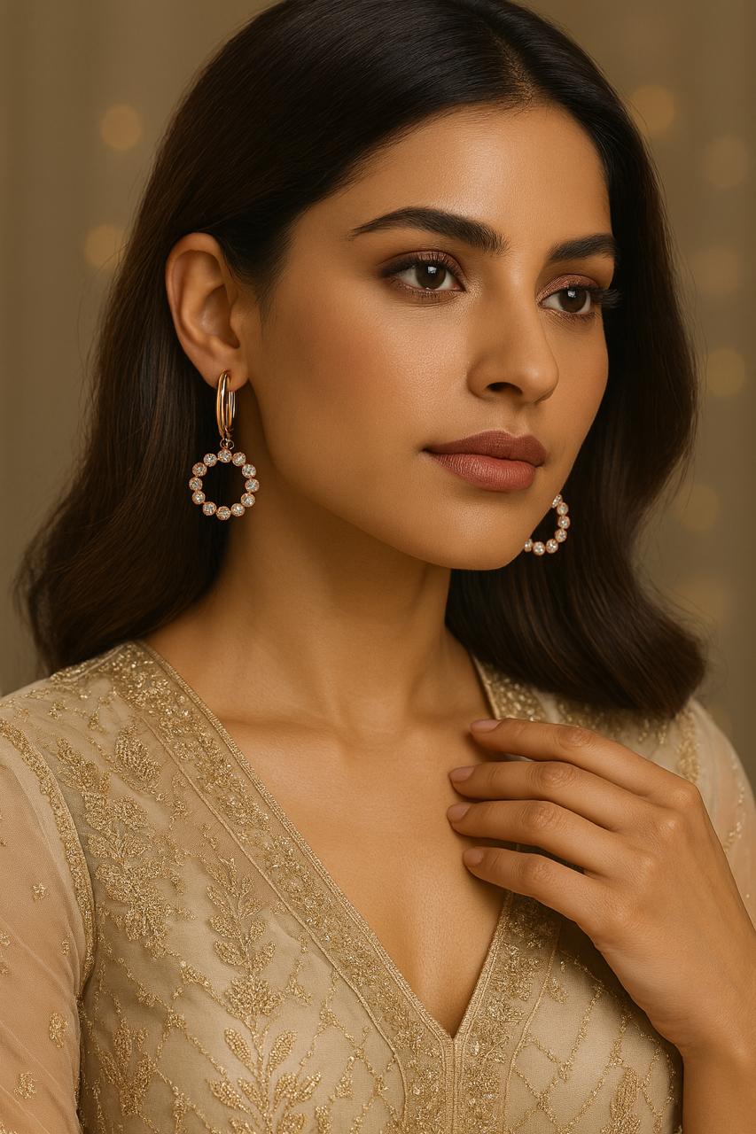 Halo de Luxe Earrings Sterling Silver