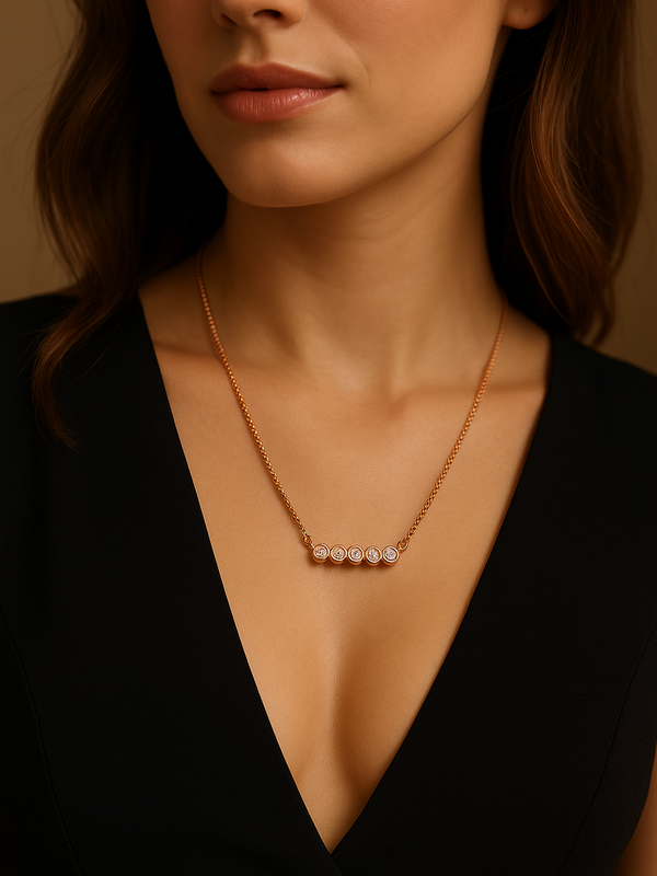 Rose Bar Necklace | 925 Sterling Silver