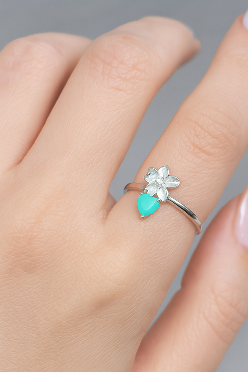 Aqua Blossom Ring