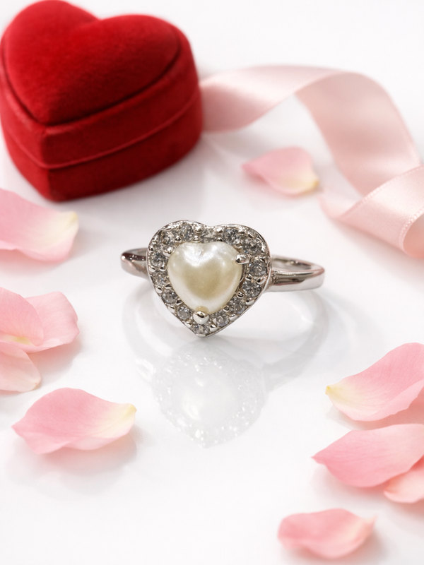 Éclat Pearl Love Ring | 925 Sterling Silver
