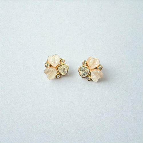 Clover Heart Stud Earrings
