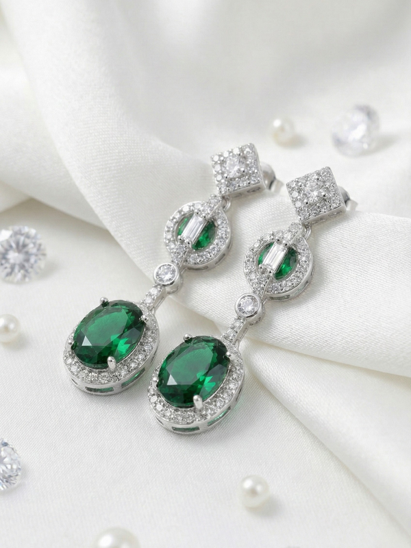 Jardin Émeraude Earrings | 925 Sterling Silver