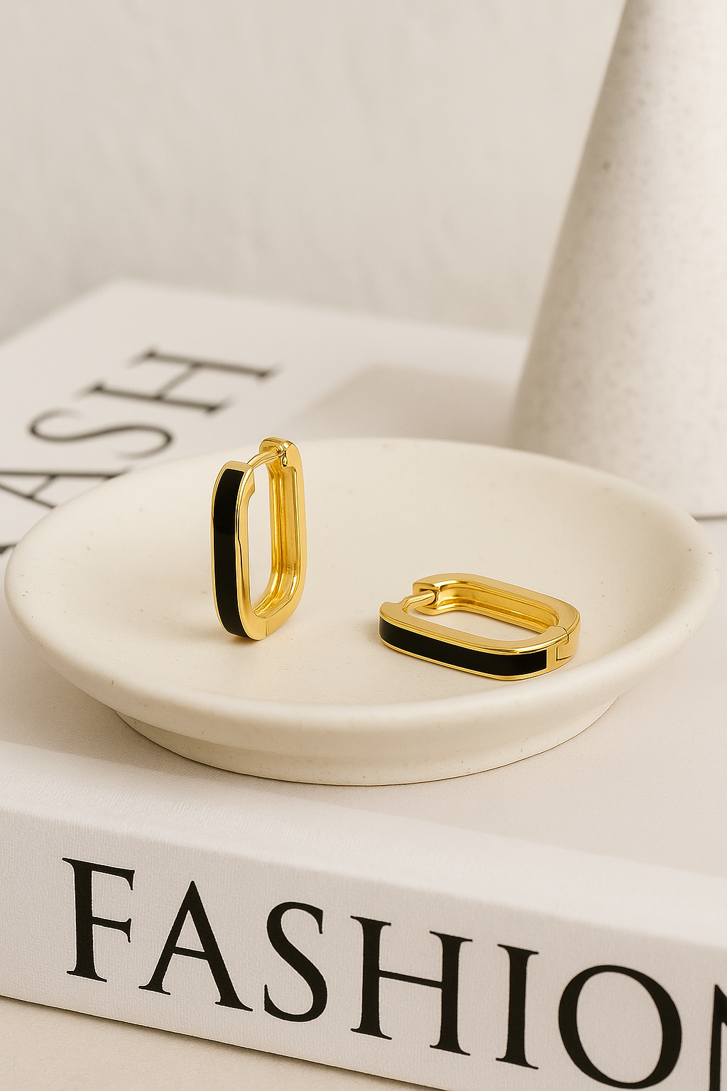 Aureum Noir Hoops - Demi Fine | Sterling Silver