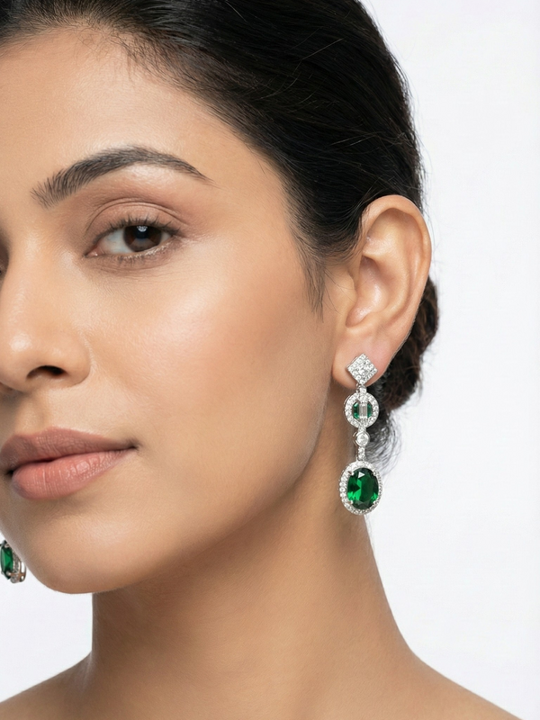 Jardin Émeraude Earrings | 925 Sterling Silver