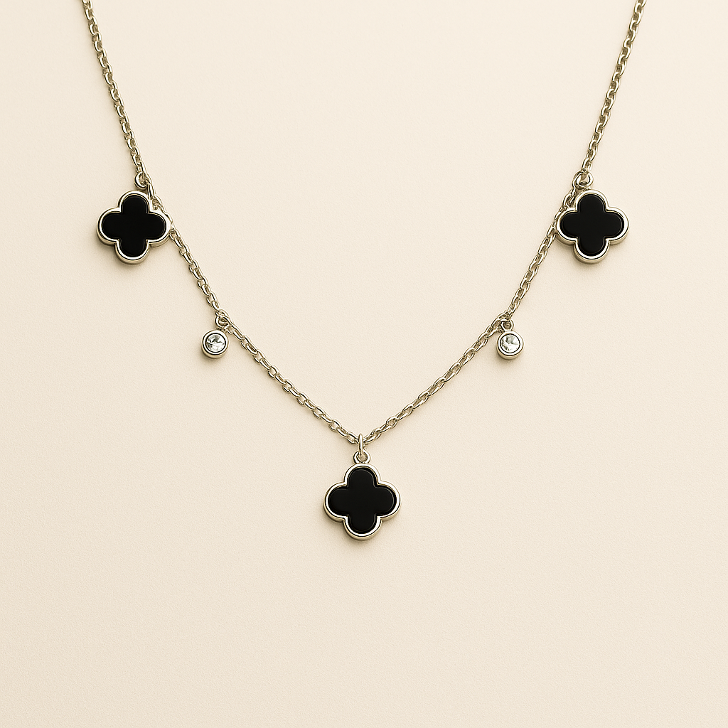 Clover Charm Sterling Silver Necklace