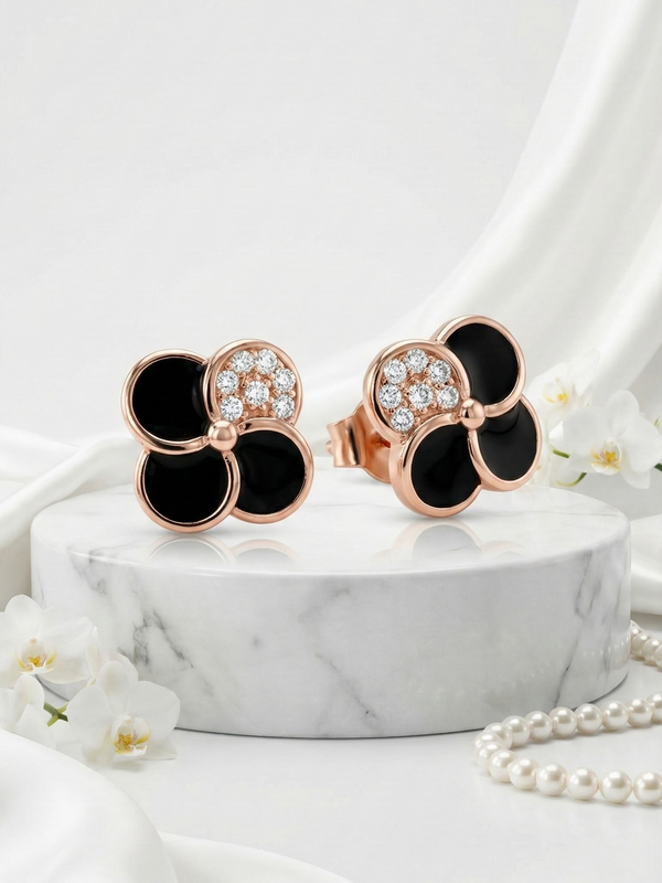 Velours Clover Stud Earrings | 925 Sterling Silver