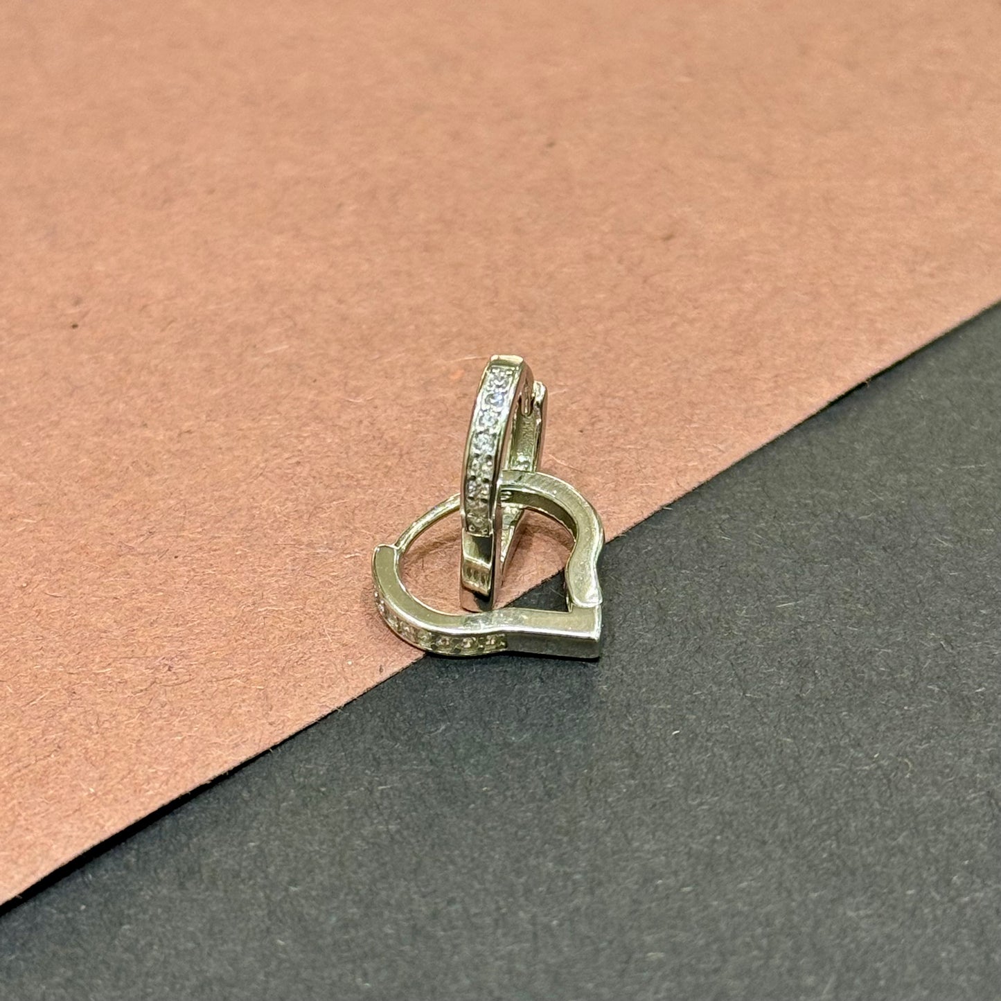 Dainty Heart Huggie Earrings