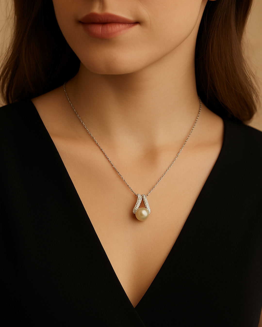 Celeste Pearl Necklace Sterling Silver