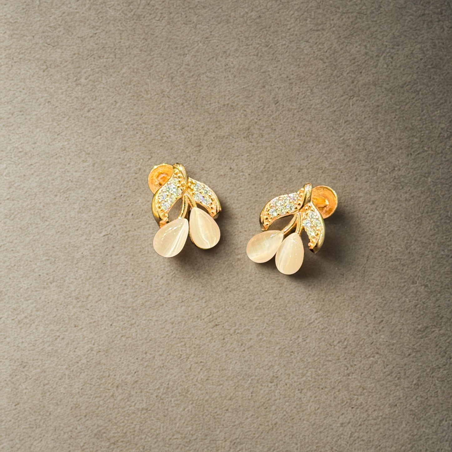 Leaf & Drop Studd Earrings