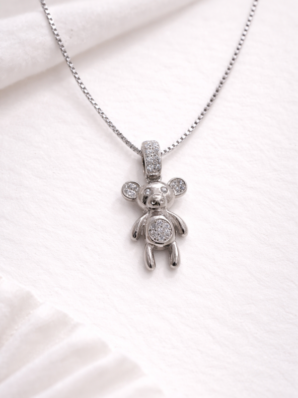 Cheri Teddy Necklace | 925 Sterling Silver