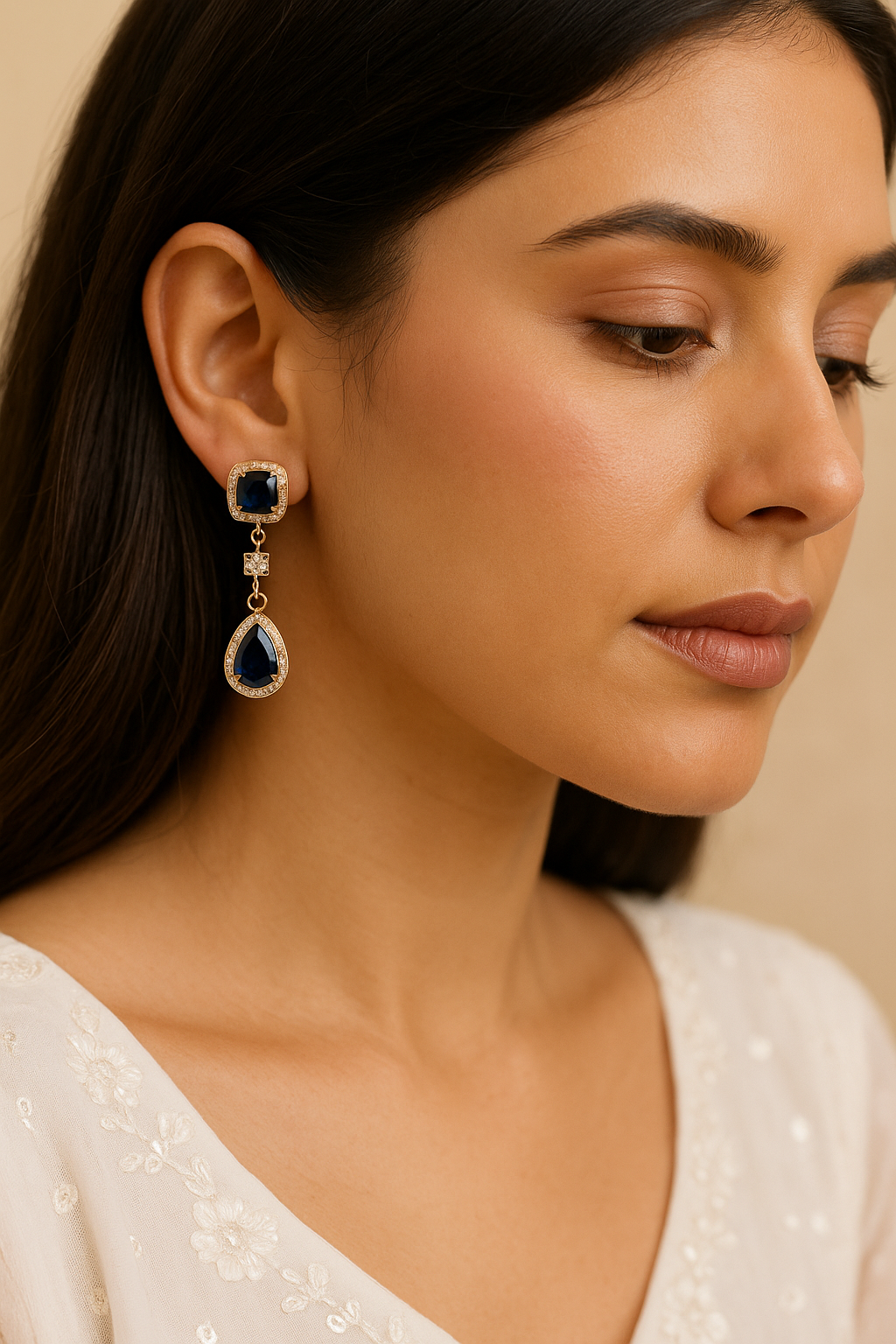 Aurelia Sapphire Earrings Sterling Silver