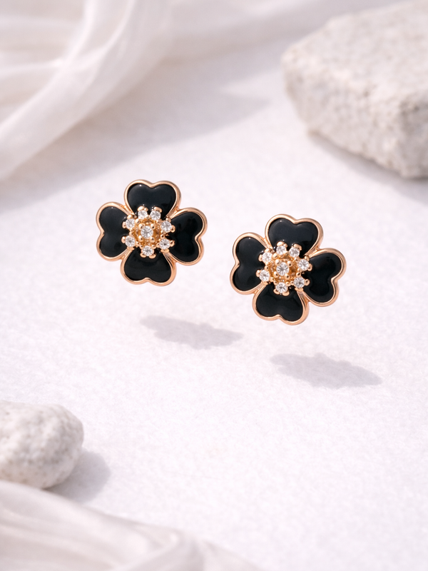 Velours Fleur Stud Earrings | 925 Sterling Silver
