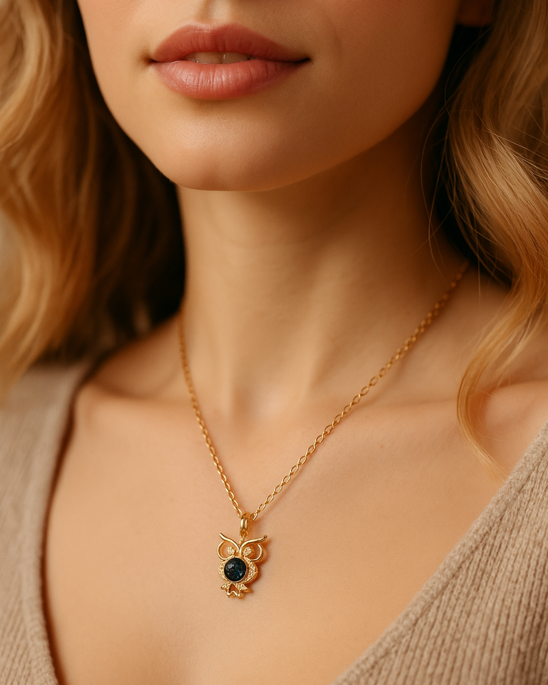 Owl Spark Necklace Sterling Silver