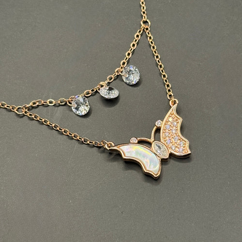 Butterfly Charm Layered Necklace