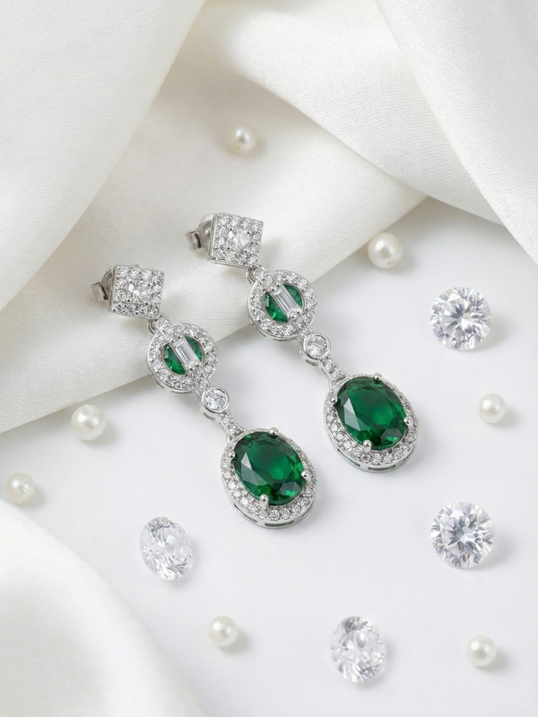 Jardin Émeraude Earrings | 925 Sterling Silver