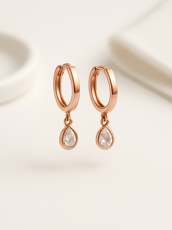 Lumiara Pear Huggies | 925 Sterling Silver