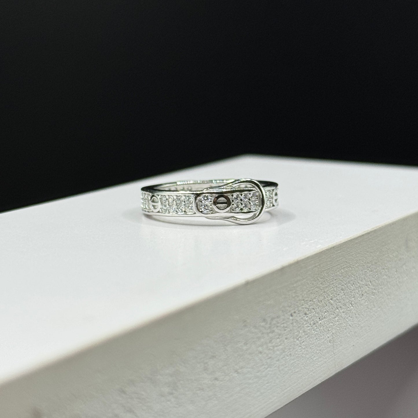Buckle & Pave Motif Ring