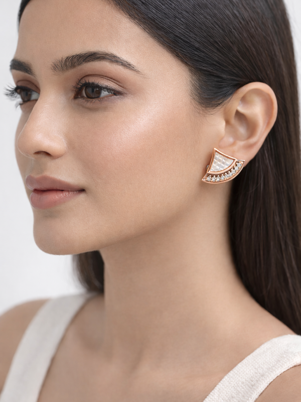 Rosetta Curve Studs Earring | 925 Sterling Silver