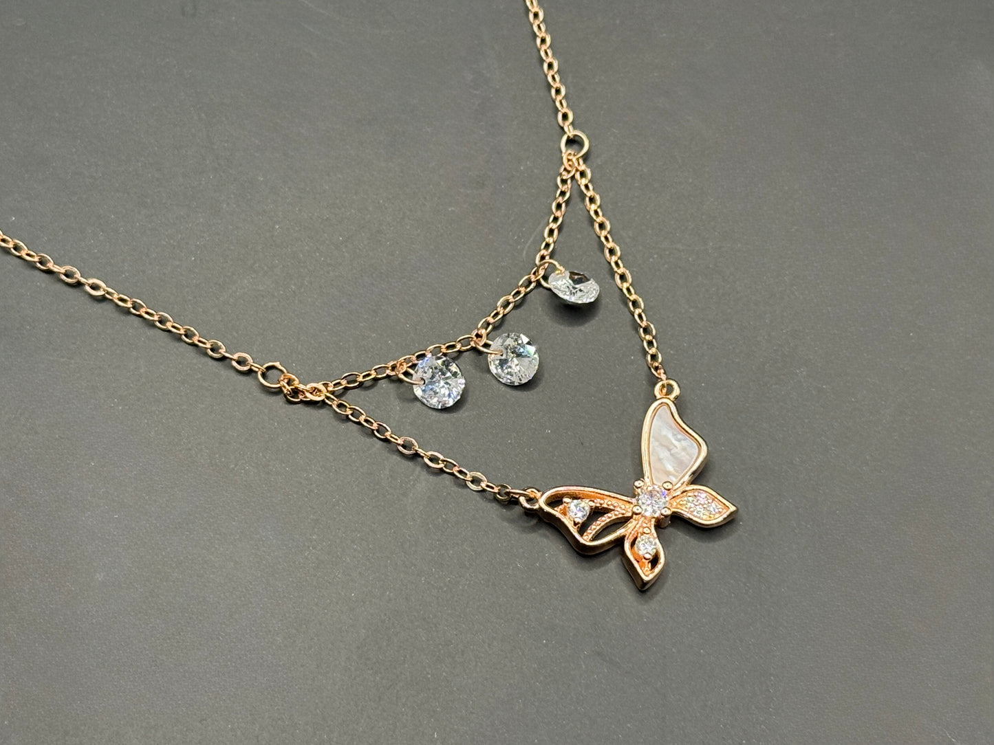 Butterfly Charm Layered Necklace