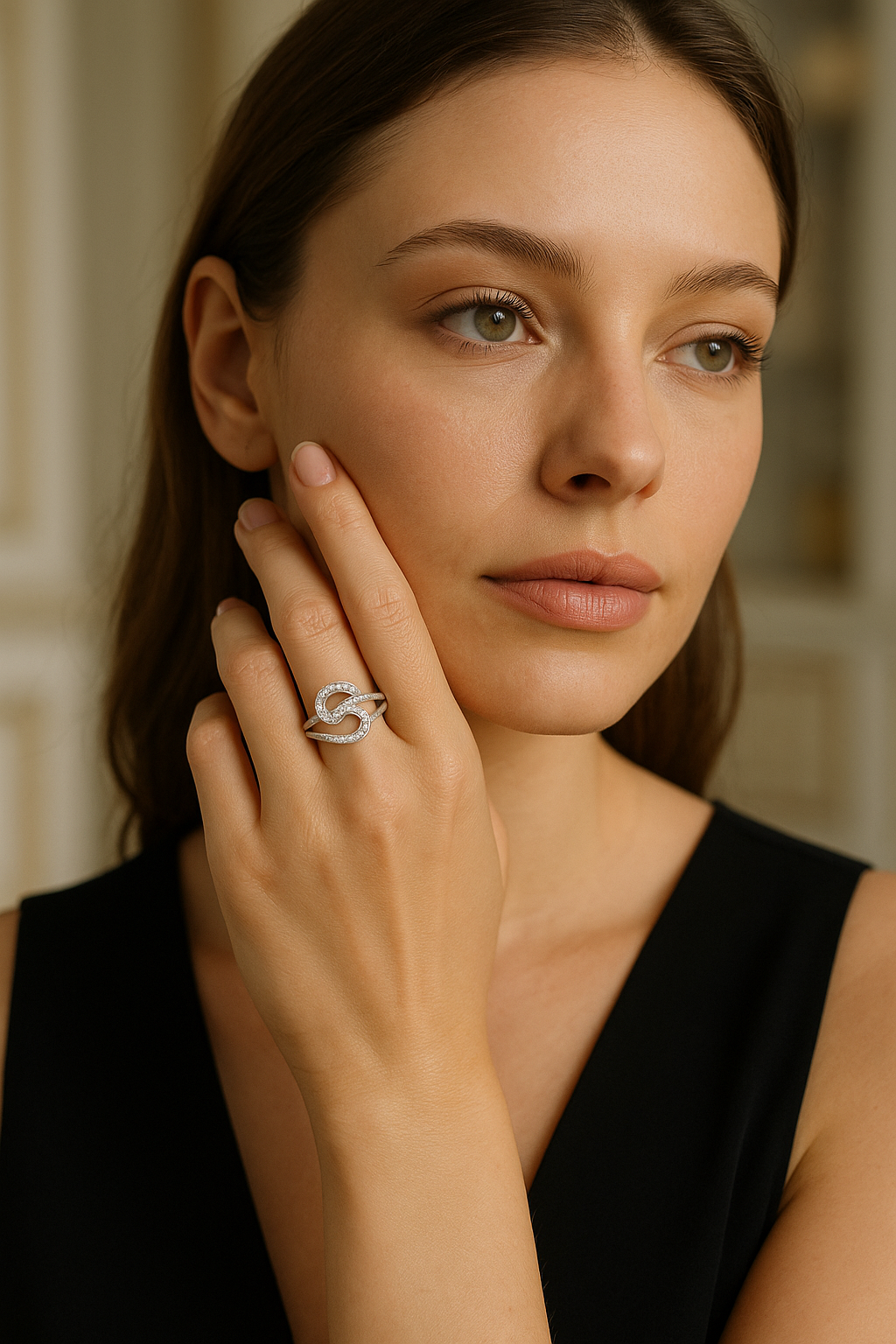 Lumina Twist Pavé Ring - Sterling Silver