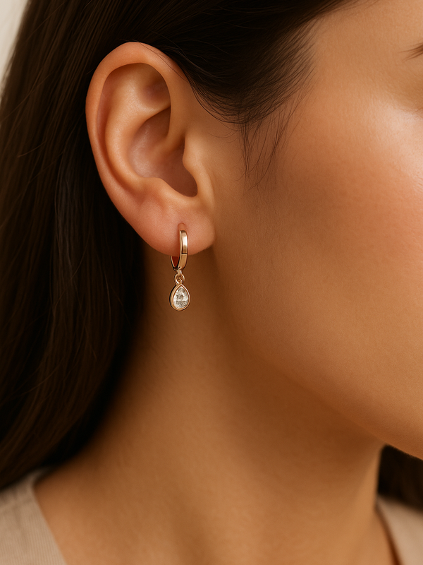 Lumiara Pear Huggies | 925 Sterling Silver