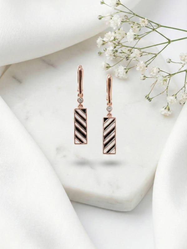 Noir Strata Drop Earrings | 925 Sterling Silver