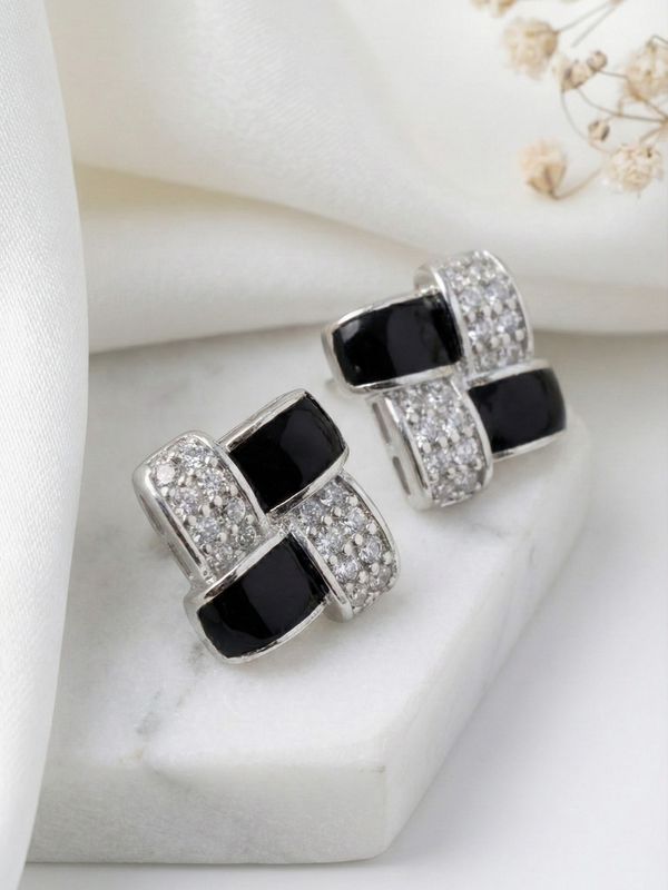 Ébène Weave Stud Earrings | 925 Sterling Silver