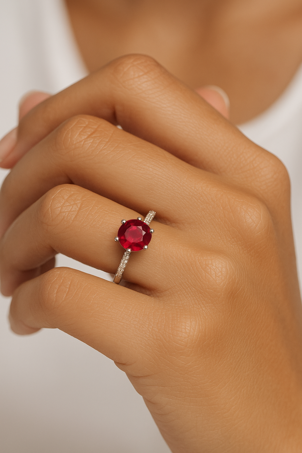 Crimson Crown Ring - Sterling Silver