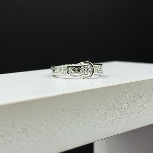 Buckle & Pave Motif Ring