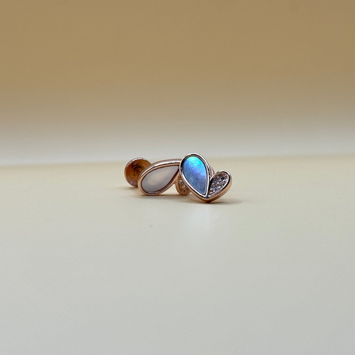 Rose Glow Wing Stud Earrings