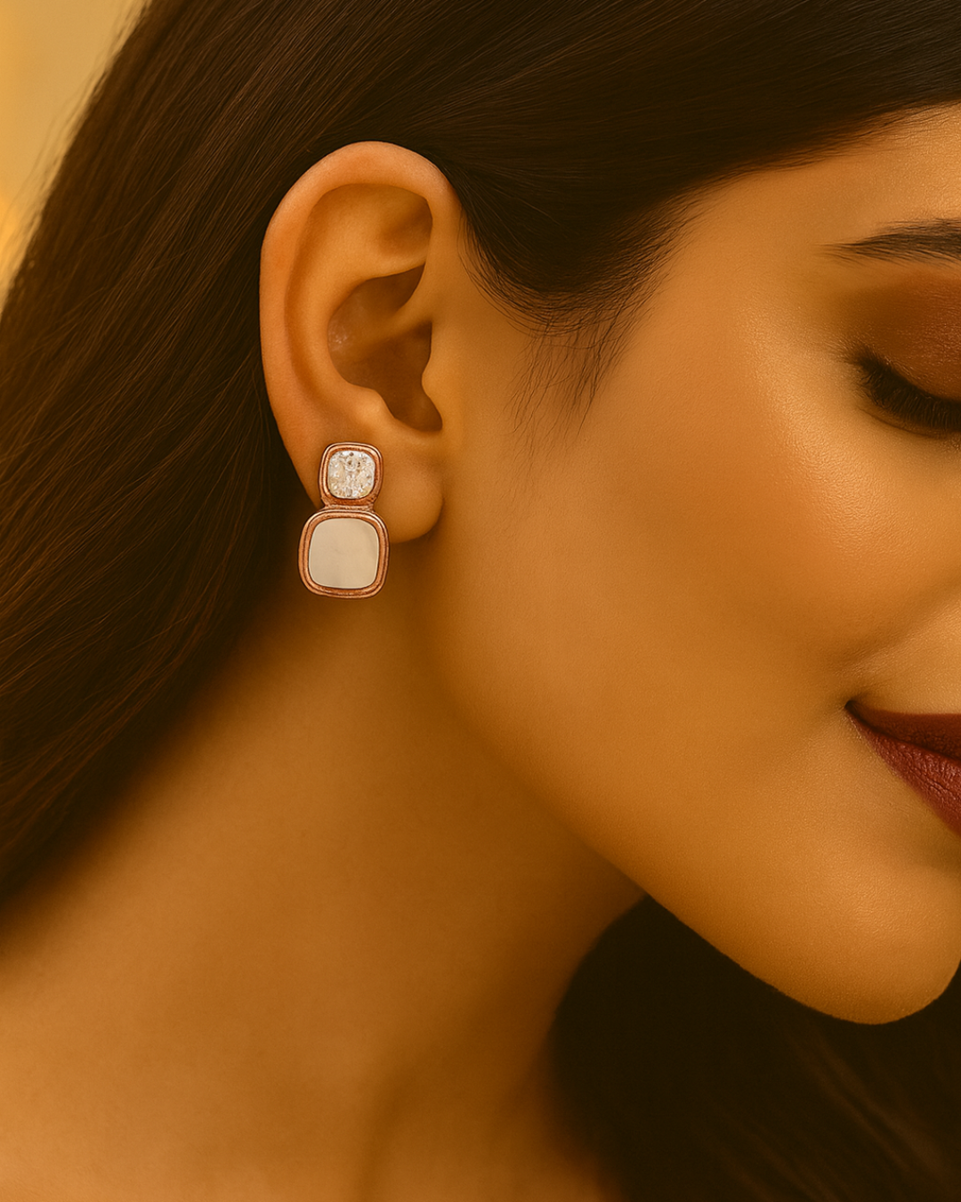 Divina Cushion Earrings Sterling Silver