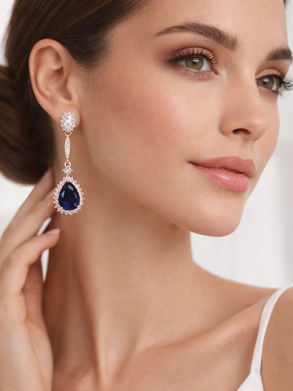 Bleu Velours Drop Earrings | 925 Sterling Silver