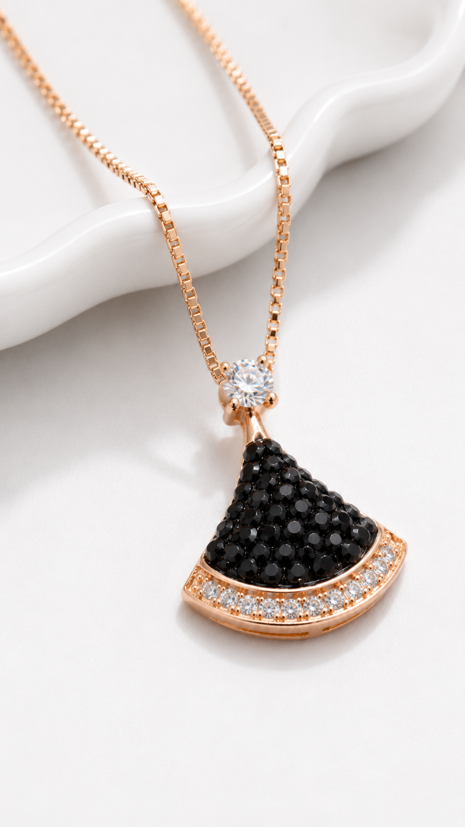 Onyx Arc Necklace | 925 Sterling Silver