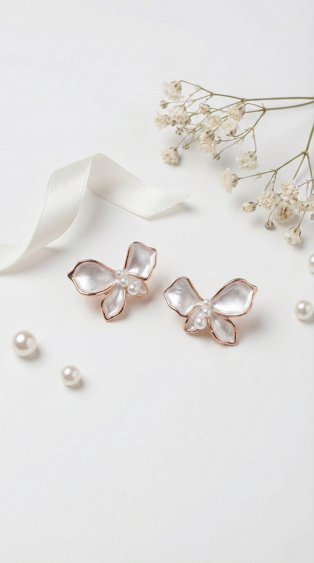 Luna Bloom Pearl Studs | 925 Sterling Silver