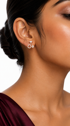 Cherry Halo Studs | 925 Sterling Silver