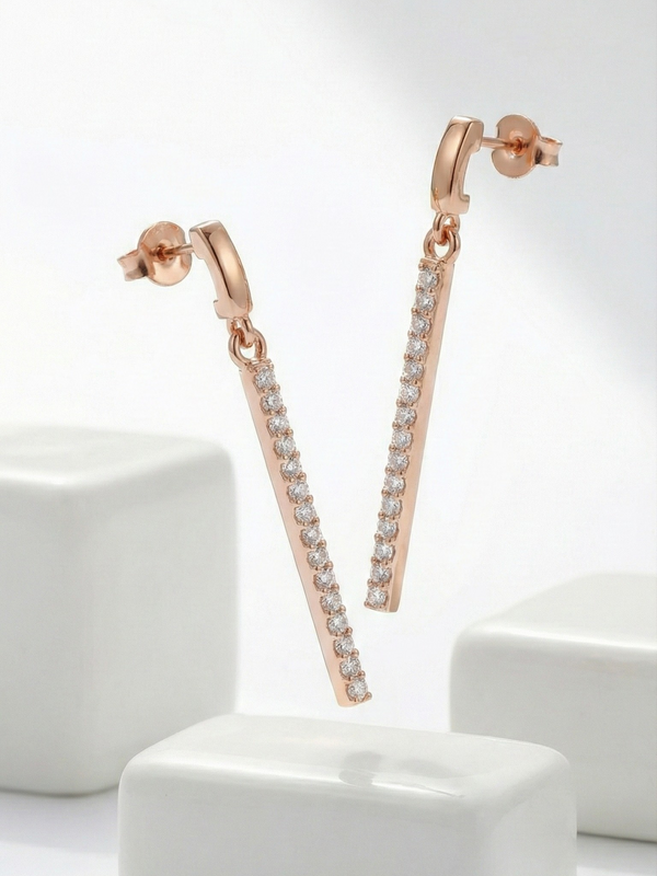 Monroe Pavé Linear Earrings | 925 Sterling Silver