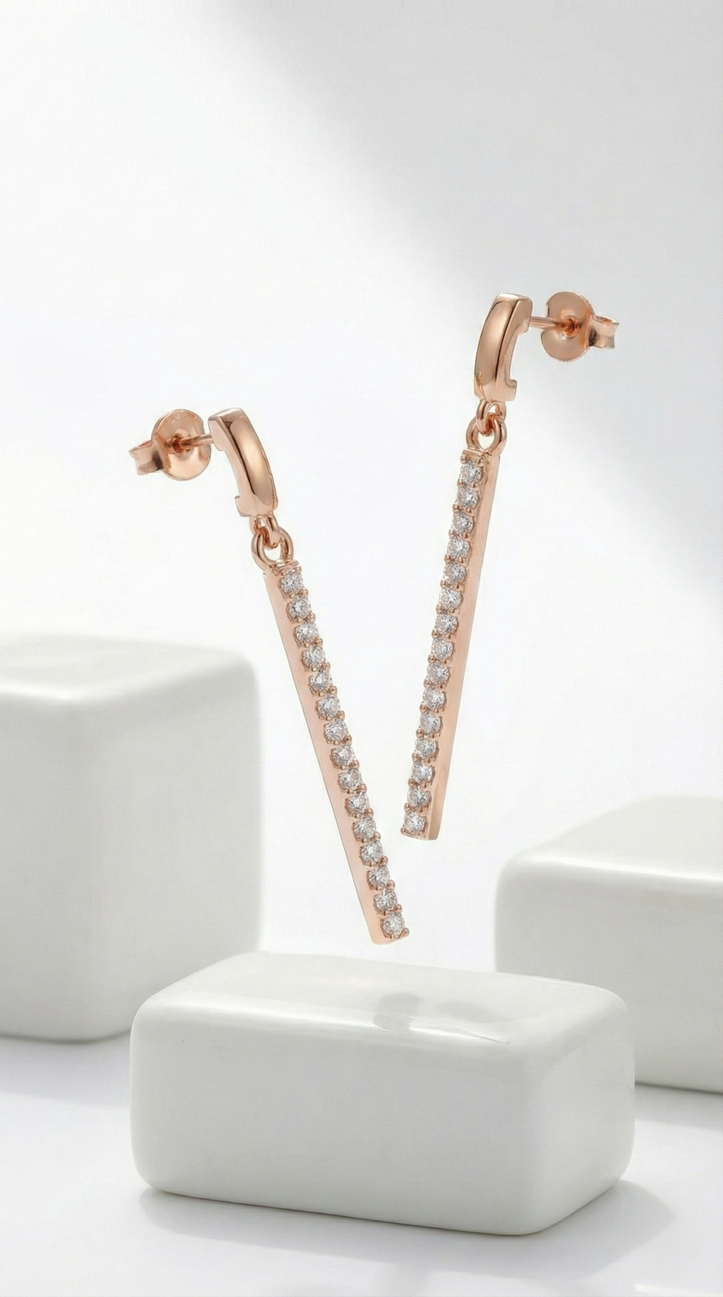 Monroe Pavé Linear Earrings | 925 Sterling Silver