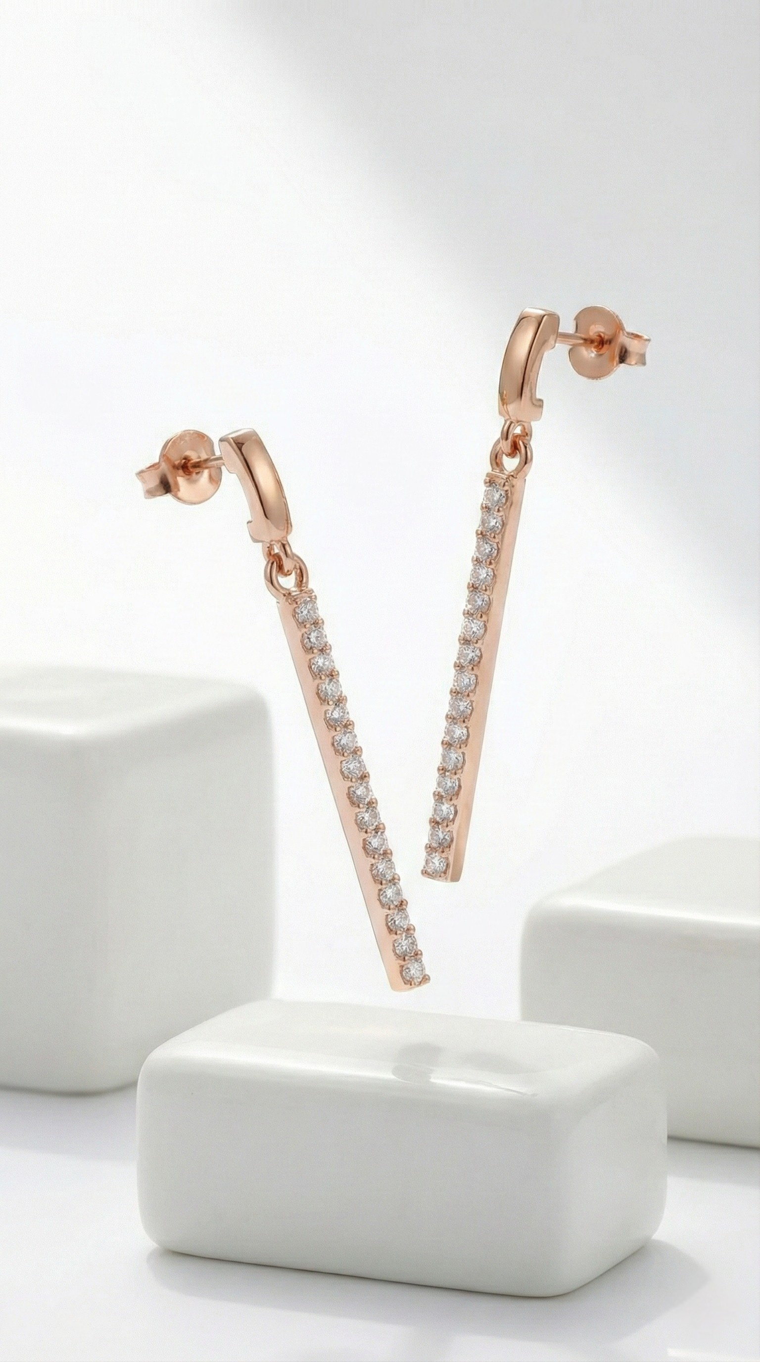 Monroe Pavé Linear Earrings | 925 Sterling Silver