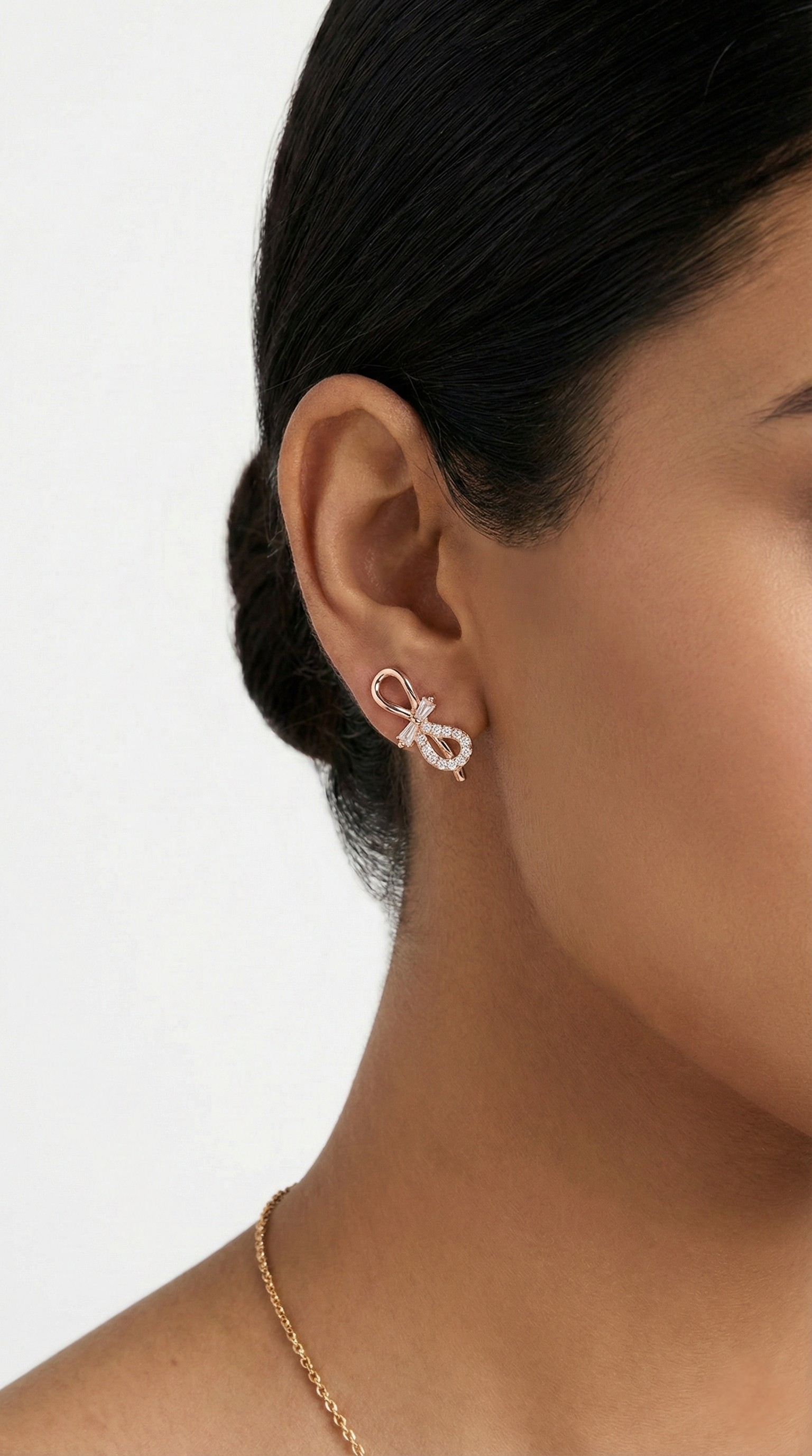 Amour Bow Sparkle Stud Earrings | 925 Sterling Silver