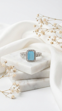 Serene Tide Halo Ring | 925 Sterling Silver
